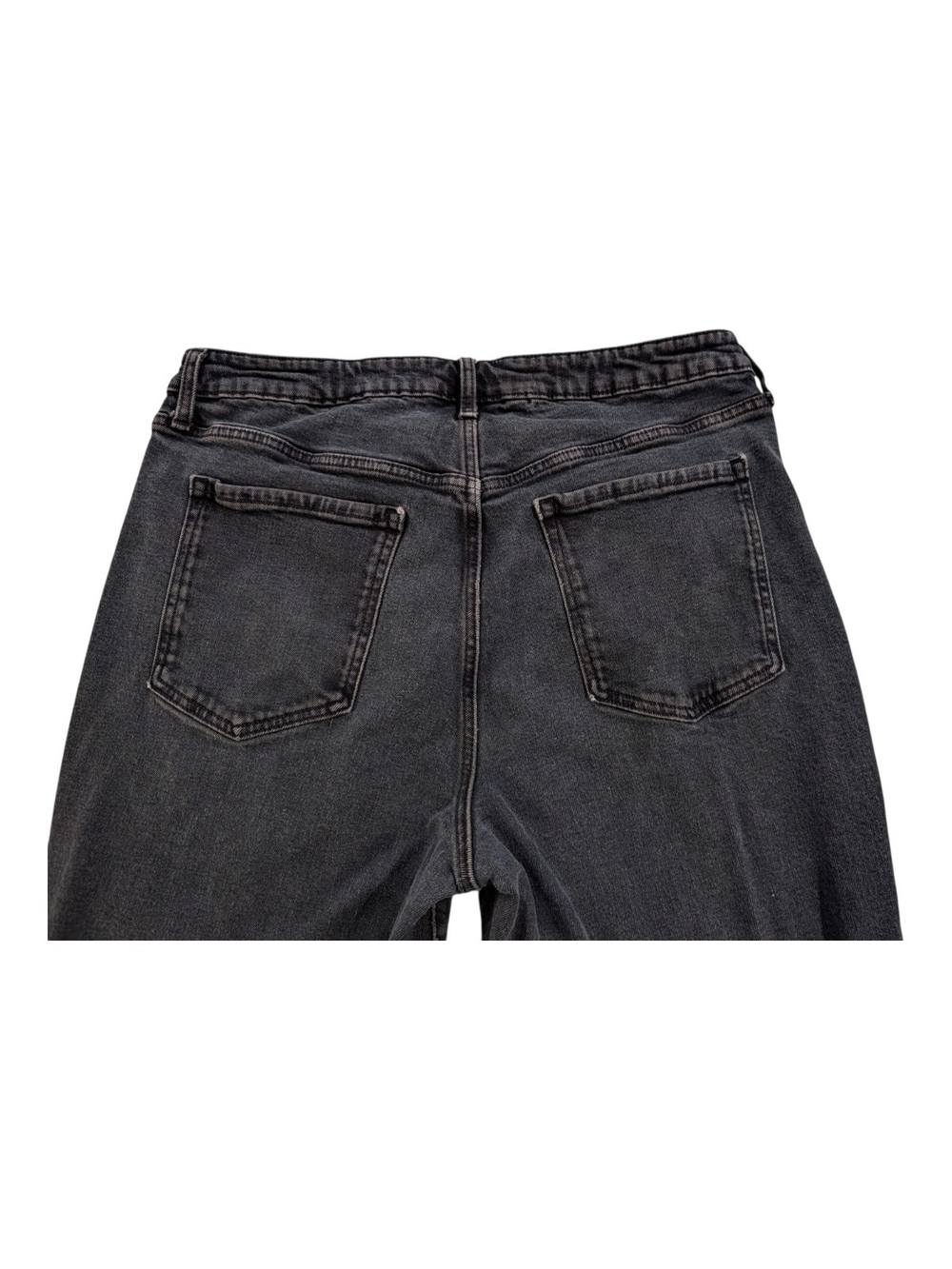Old Navy Black Straight-Leg Jeans with Distressed Knee - Picture 4 of 8